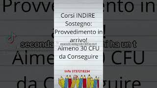 Corsi TFA Sostegno INDIRE provvedimento in arrivo [upl. by Nekcerb]