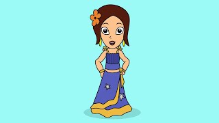 Rajkumari Indumati Drawing Illustration From Chhota Bheem Cartoon  How To Draw Rajkumari Indumati [upl. by Essilevi]