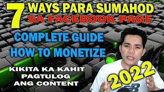 PAANO KUMITA SA FACEBOOK PAGE 2022  how to earn money on facebook page AJ PAKNERS [upl. by Noyek]