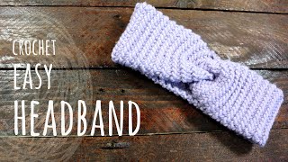 HOW TO CROCHET SUPER EASY GARTER STITCH HEADBAND  Lanas y Ovillos [upl. by Ahtaela]