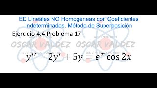 Ejercicios 44 Problema 17 Dennis G ZILL ED Lineales NO Homogéneas Coeficientes Indeterminados [upl. by Aronson416]