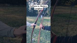 Selfbow vs modern longbow  archery bogenschießen shortsfeed shorts [upl. by Ecirtnas]