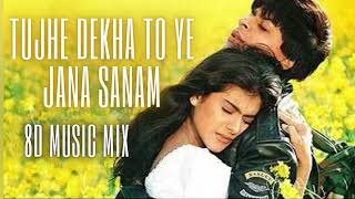 Tujhe Dekha Toh Song  Dilwale Dulhania Le Jayenge  8D Remix Song Dil Se [upl. by Nnylrefinnej]