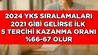 2024 YKS SIRALAMALARI 2021e YAKIN GELİRSE İLK 5 TERCİHİ KAZANMA ORANI f67 OLUR [upl. by Fuld]