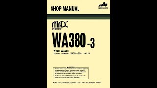 Komatsu WA3803 16001 amp Up  SMEW3800T0 Service manual [upl. by Weiman]