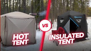 Hot Tent vs Insulated Tent Winter Camping [upl. by Eikcaj592]