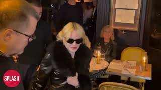 Madonna Spotted Arriving For Dinner With Son Rocco At Restaurant quotLe Square Trousseauquot In Paris [upl. by Kcirdahs]