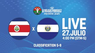 LIVE  Costa Rica v Nicaragua  CENTROBASKET FEMENINO U15  CLASSIFICATION 58 [upl. by Lois]