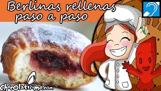 Berlinas paso a paso  Receta alemana de berlinas rellenas  Chocolatisimo [upl. by Rahal]