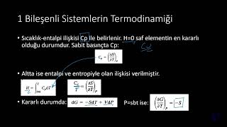 Tek bileşenli sistemlerin temodinamiği Faz Diyagramları [upl. by Ihskaneem]