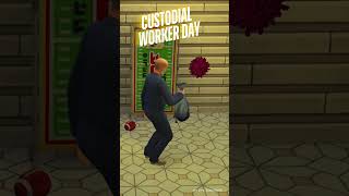 Custodial Worker Day janitors thesims4 thesims holidaytoday cleaning [upl. by Udele315]