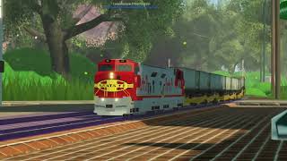 GARDEN RAILROAD 🌼🌸🌷Brightline Trains Outdoors Santa Fe PIGGYBACK in Roblox Beautiful Game 🚂 [upl. by Marsiella662]