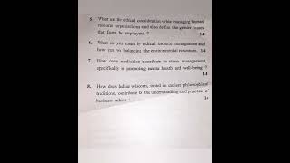 Indian Ethos amp Business Ethics Last Year Question Paper MBA 3rd sem  kuk 2023 [upl. by Garreth]