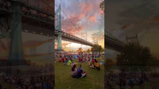 Sunset over the Robert F Kennedy Bridge Triborough Bridge in Astoria Queens New York City [upl. by Kristoforo]