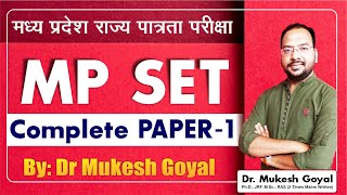 MP SET Exam Complete PAPER  1 By Dr Mukesh Goyal [upl. by Yetnom945]