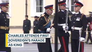 King attends 200th Sovereigns Parade at Sandhurst [upl. by Mcgaw81]