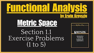 Exercise Problems 15 Section 1  Functional Analysis by Erwin Kreyszig [upl. by Rakel21]