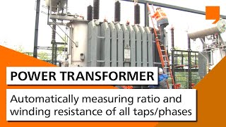 Power Transformer Testing  Automatically measuring ratio and winding resistance of all tapsphases [upl. by Lola]