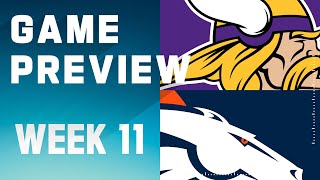 Minnesota Vikings vs Denver Broncos  2023 Week 11 Game Preview [upl. by Dame568]