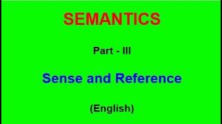 Semantics  Sense and Reference semanticssensereferenceenglishlanglitwaves [upl. by Hook135]