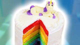 HOW TO MAKE A RAINBOW CAKE  NERDY NUMMIES [upl. by Heintz]