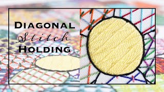 How to Stitch Diagonal Stitch Holding  Laid Work Embroidery Tutorial [upl. by Damour]