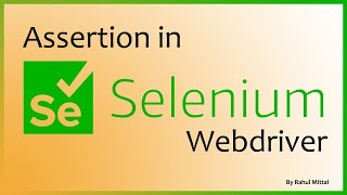 Assertion in Selenium Webdriver [upl. by Manthei]