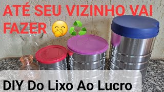 DIY FAÇA E VENDA ARTESANATO DA RECICLAGEM DE LATAS DE LEITE [upl. by Adey]