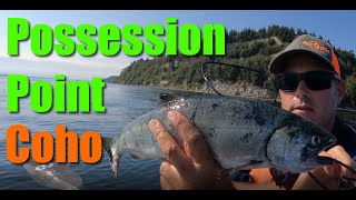 Kayak Fishing Possession Point for Coho Salmon  Starter info [upl. by Wagstaff321]