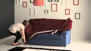 How to Put a Stretch Sofa Cover Easily [upl. by Damal]