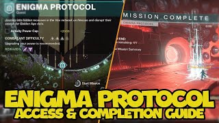 Hidden Mission Enigma Protocol Guide  Destiny 2 [upl. by Narda]