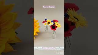 Tiny vs Regular paper flowers papercraft flowers vs diy tutorial artandcraft handmade paper [upl. by Reinertson]