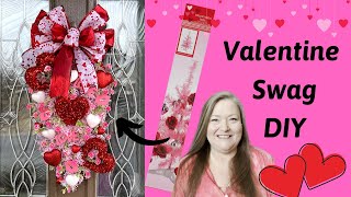 Valentine Swag DIY Dollar Trees Pink Valentine Trees  Valentines Day DIY  Budget Friendly Craft [upl. by Notlim]