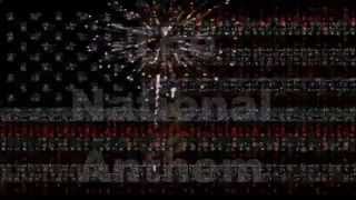 The National Anthem lyrics Patriotic 4th Of July With American Flag and Fireworks HD [upl. by Aida]