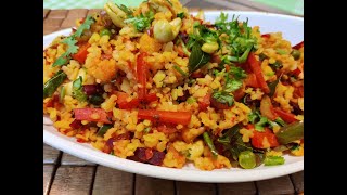 Vegetable Poha  Mix Veg Poha Recipe  Healthy Breakfast Recipe Quick snack Recipe [upl. by Elyrpa]