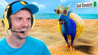 FÉRIAS NA PRAIA NO GOAT SIMULATOR 3  Brancoala Games [upl. by Anivla]