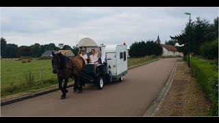 Insolite à Challuy  le cheval et la caravane  jeunes mariés en pèlerinage [upl. by Siclari651]