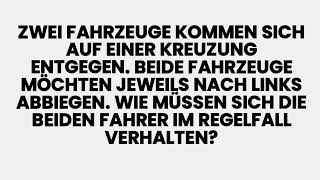 Zwei Fahrzeuge kommen sich auf einer Kreuzung entgegen Beide Fahrzeuge Fahrer Regelfall verhalten [upl. by Anwahsar846]