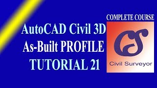 Autocad Civil 3D in Urdu and Hindi  How to Create As Built Profile  Part 21 [upl. by Hwu]