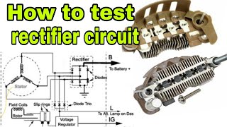 How to check rectifier circuit using test light  what is rectifier of an alternator Regulator 1M [upl. by Florette]