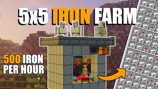 Minecraft EASIEST Iron Farm  500 Iron Per Hour  119120 [upl. by Eitsim748]