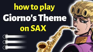 Giornos Theme Sax Tutorial  Saxplained [upl. by Mcbride]