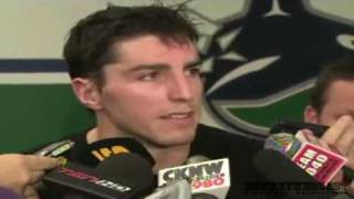 Alex Burrows Slams Referee After Loss To Predators  Jan 11th 2010 Post Game Comments [upl. by Scarlet]