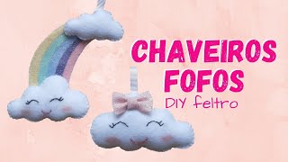 Como fazer chaveiro de nuvem e arcoíris em feltro  DIY feltro pra você  Artes DIY Amanda [upl. by Body]