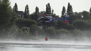 Vorführung Neue Polizeihubschrauber mit Bambi BucketÜbung  OnBoardAufnahmen in Mainz am 22824 [upl. by Atined]