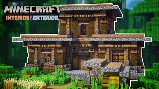 Minecraft Interior amp Exterior Jungle House [upl. by Anahcar]