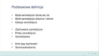 dr Halszka Witkowska quotInternet a zachowania samobójcze młodzieży – zrozumieć aby zapobiecquot [upl. by Portie]