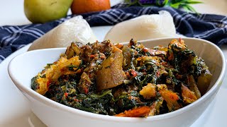 EFO RIRO SPINACH  POUNDO YAM  NIGERIANFOOD SIMPLERECIPE JUNESKUCHE [upl. by Aicile231]