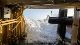 Sea tug Elbe in rough sea from Maassluis to Hamburg [upl. by Dnalhsa]