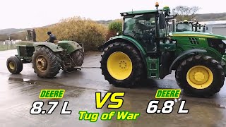 John Deere 5020 VS John Deere 6145R  TUG OF WARwho wins 1080p Shorts [upl. by Fawne529]